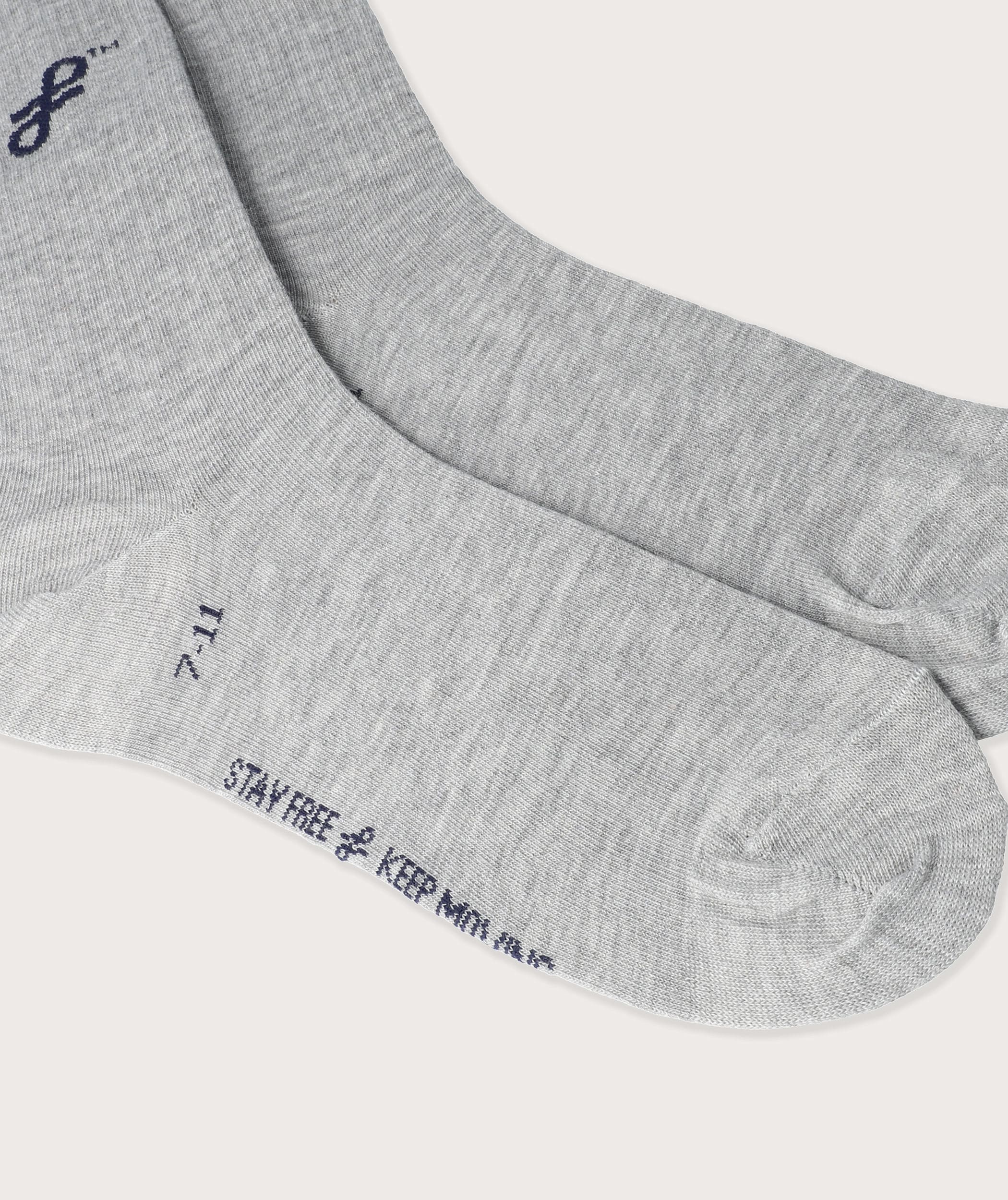 Socks FOM Crew Grey Melange/ Navy Knot  (Size 7-11)