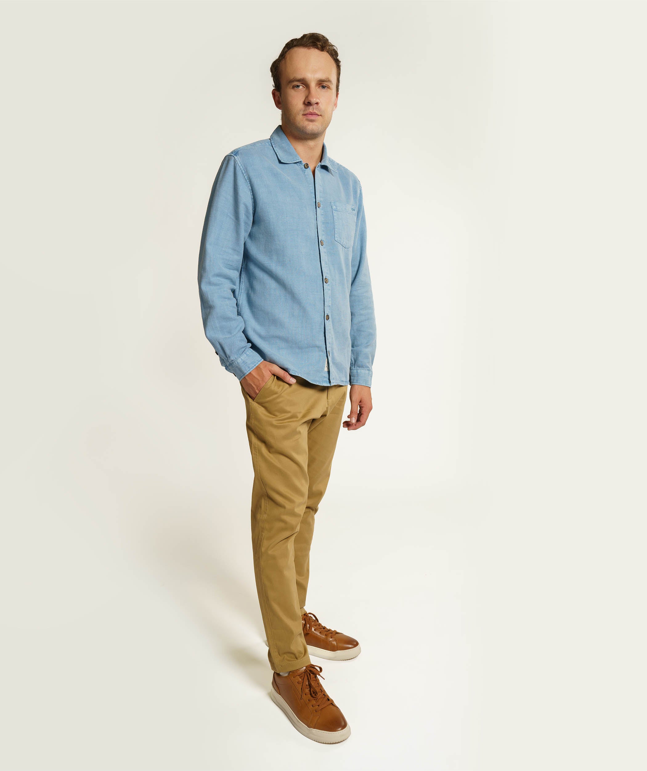 Mens Organic Cotton Shirt - Blue