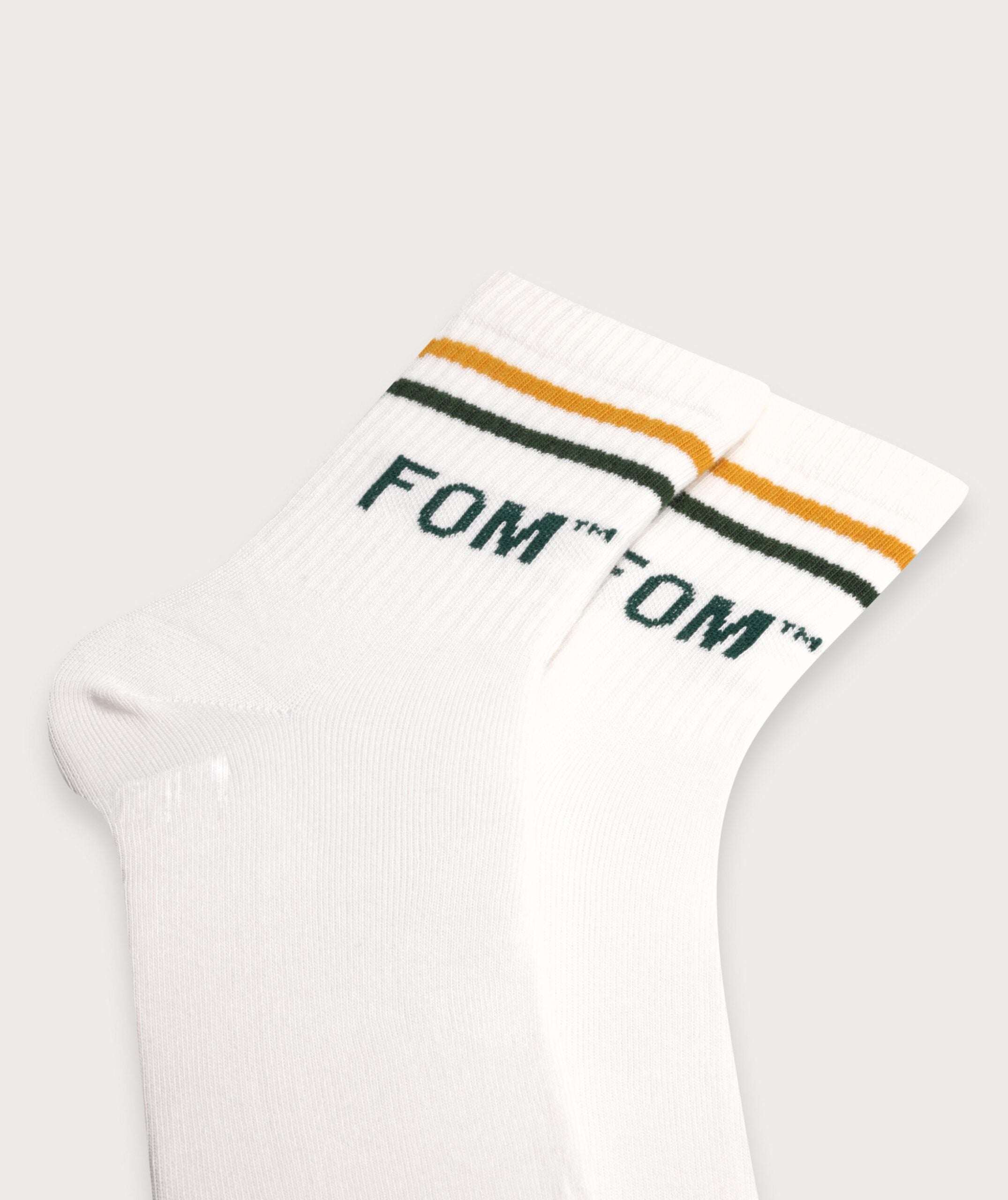 Socks FOM Active - Ivory / Green & Gold Stripes (Size 4-7)