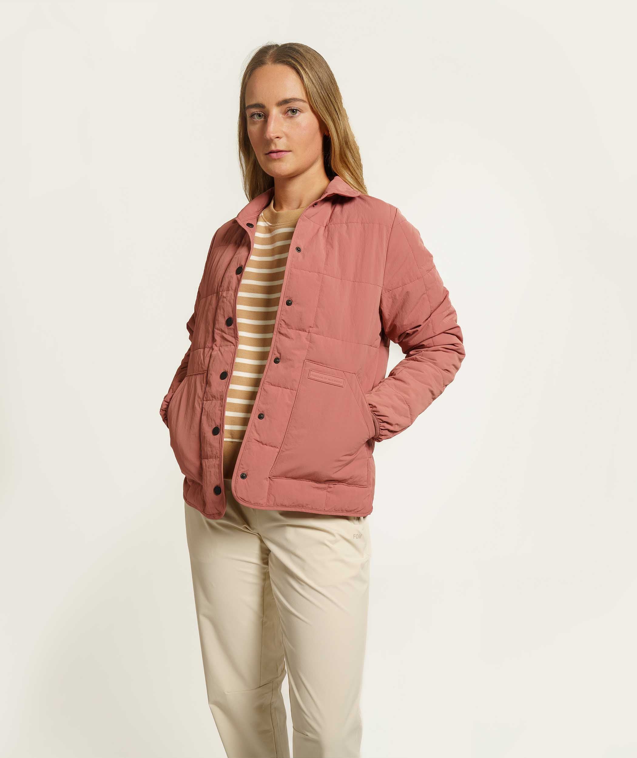 Ladies Quilted Puffer Jacket - Rose